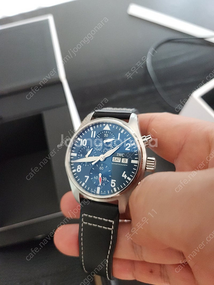 추가 대폭인하) IWC 3881 네이비 (41mm 크로노)--0