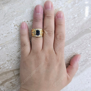 천연 블루사파이어 18k 금반지 9.87g
