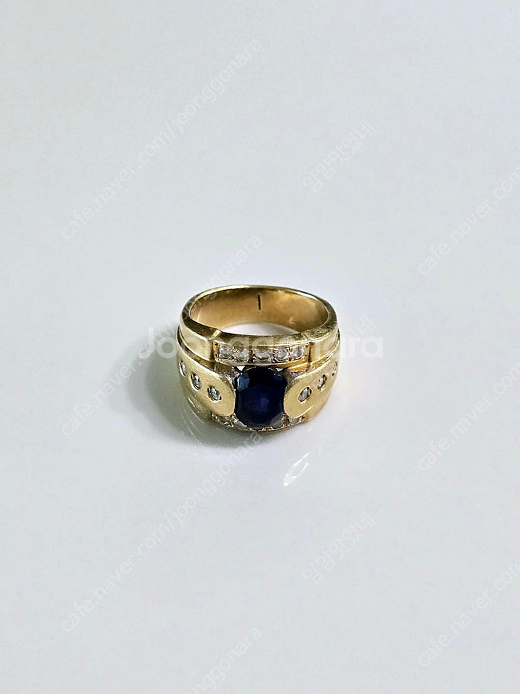 천연 블루사파이어 18k 금반지 9.87g--2