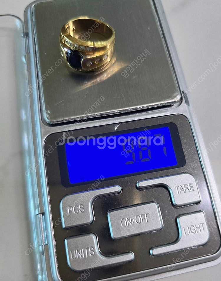 천연 블루사파이어 18k 금반지 9.87g--4