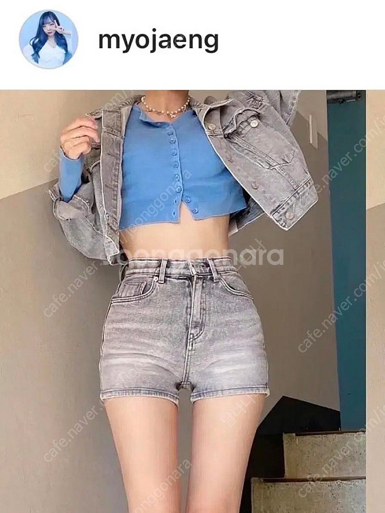 *새상품급* 페일제이드 파인체리 그레이 데님팬츠 반바지...--2