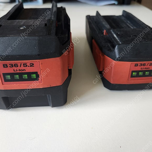 힐티 36V 배터리 2개(5.2A, 2.6A)