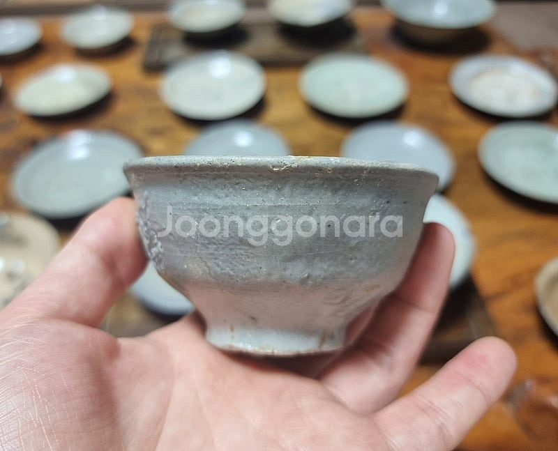 고미술품 도자기 조선초기 조선백자 찌글이 찻잔--3