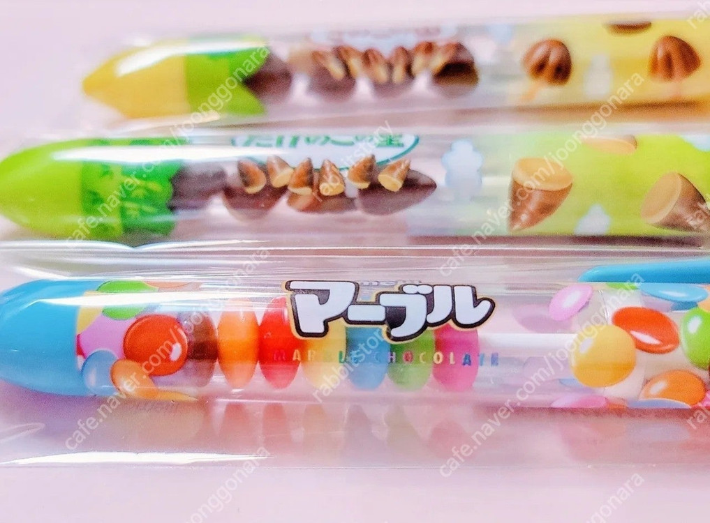 아폴로 딸기 초콜렛 볼펜 마블 초코 볼펜 죽순 과자 볼펜 버섯 초코송이 버섯의산 볼펜 이미지