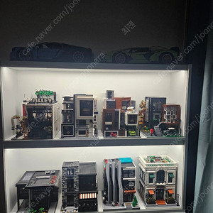 오소장 모듈러 레고세트 + 세로 3단 LED 장식장 세트