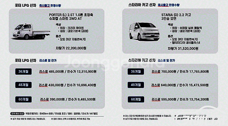 소형화물 [카고]더뉴봉고3 1.0톤/표준캡/초장축 중고...--2