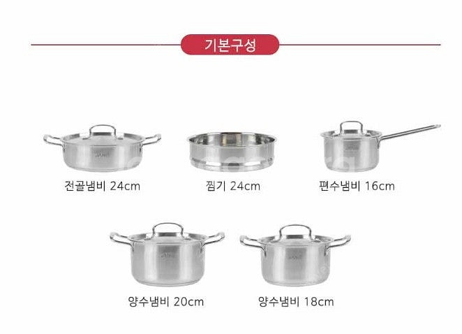 제이니 스텐 5종냄비세트 스템 냄비5종을 4만원에 급처...--5