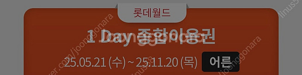 롯데월드 종합이용권(1매, 어른)--0