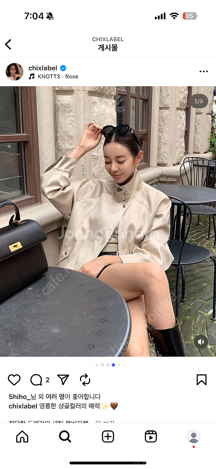 칙스라벨 새틴봄버자켓--0