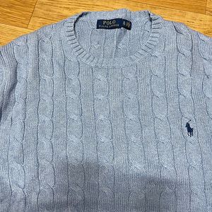 폴로 신형 꽈배기니트 라이트블루 L사이즈