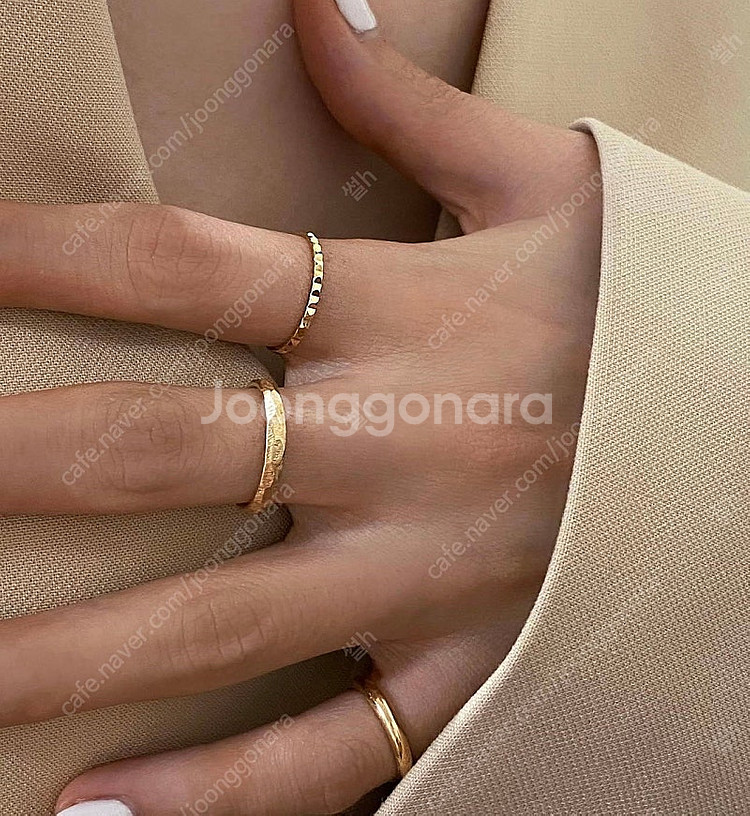 보스크 14k 2mm 데일리 볼륨 링반지--8