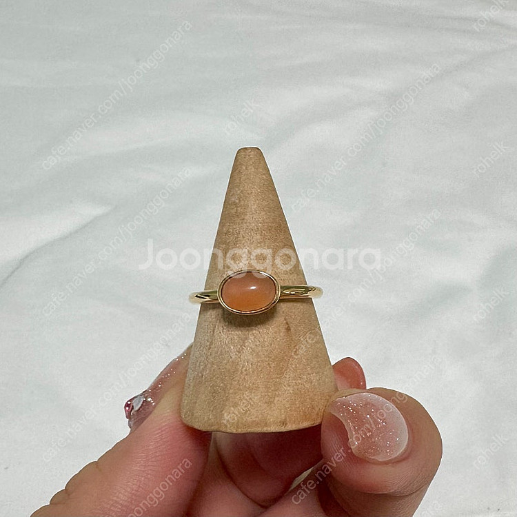판도라 14k골드 반지 오렌지 문스톤 50호--0