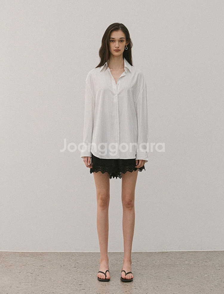 엘보른 Baron Over-Sized Shirt(white)--1