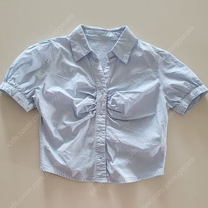 퍼프 소매 셔링 난방 XS