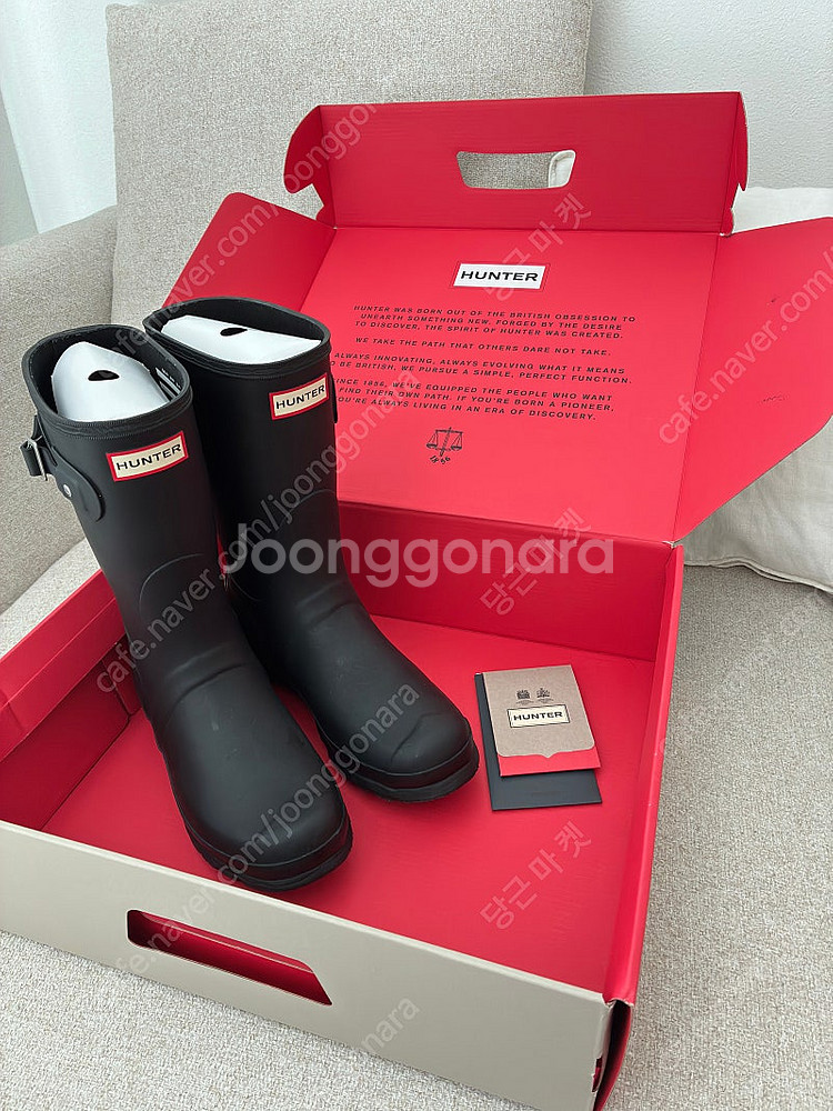 헌터 오리지널 쇼트 레인 부츠 블랙--0