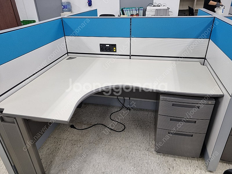 퍼시스 책상+서랍 세트(L형 퍼즐책상+서랍 SD316,...--2