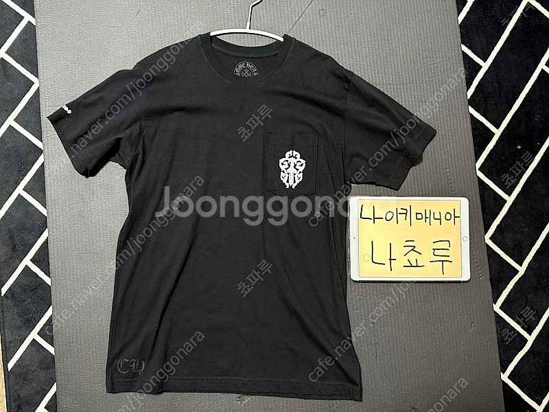 [ L ] 크롬하츠 스펠링 대거 하프 대거 반팔 블랙--1