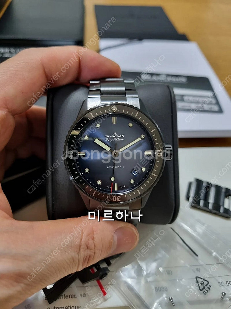 블랑팡 바티스카프 풀세라믹 블루다이얼--0
