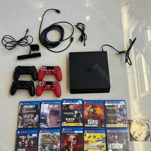 PS4 플스4 슬림 게임 풀세트, 듀얼쇼크 4개, PS카메라, 타이틀 10개