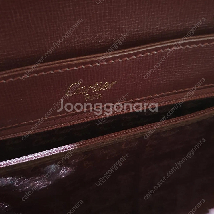 까르띠에 버건디 크로스백--2