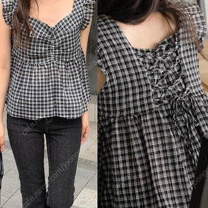 98도씨 체크 블라우스 이미지