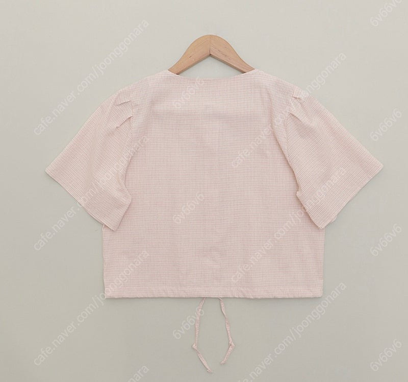 98도씨 잔체크 크롭 블라우스 이미지