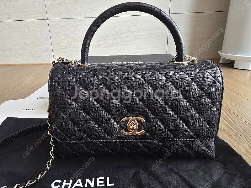 샤넬 코코핸들 블랙 캐비어 아웃스티치 (구미듐 현라지)핸들 블랙 ﻿ A92991--2