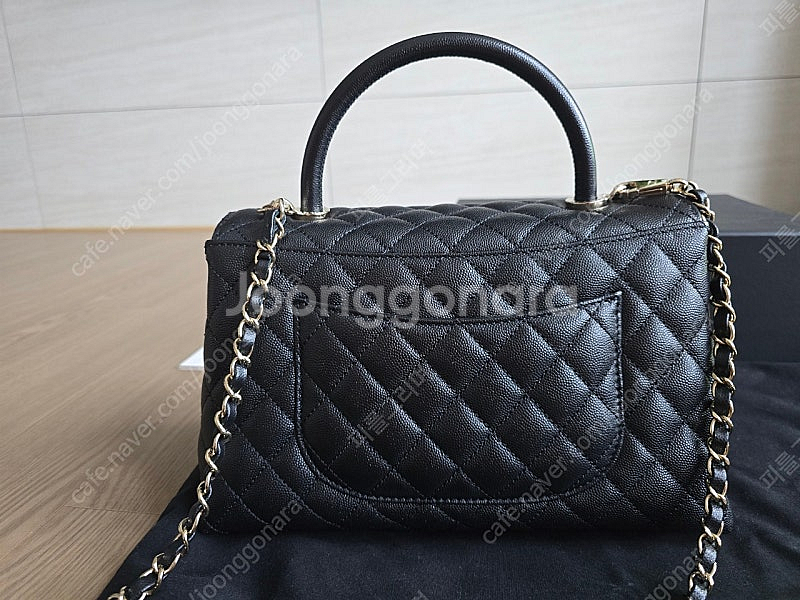 샤넬 코코핸들 블랙 캐비어 아웃스티치 (구미듐 현라지)핸들 블랙 ﻿ A92991--4