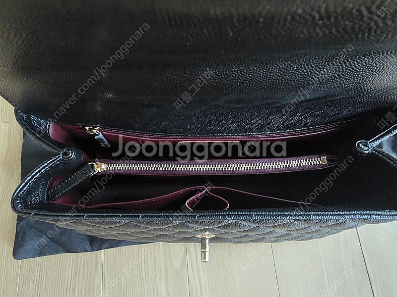 샤넬 코코핸들 블랙 캐비어 아웃스티치 (구미듐 현라지)핸들 블랙 ﻿ A92991--9