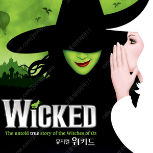 위키드 뮤지컬 내한공연 < VIP 1층 중앙최고석 실물티켓 > 1~4연석