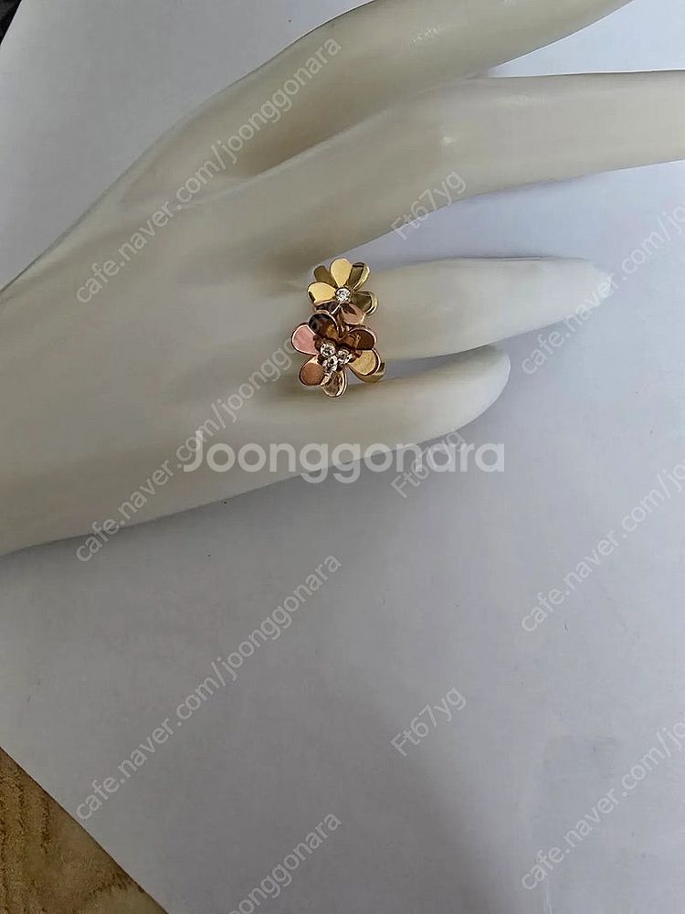 14k반지 3.5g 15호 콤비색상 플라워반지--3