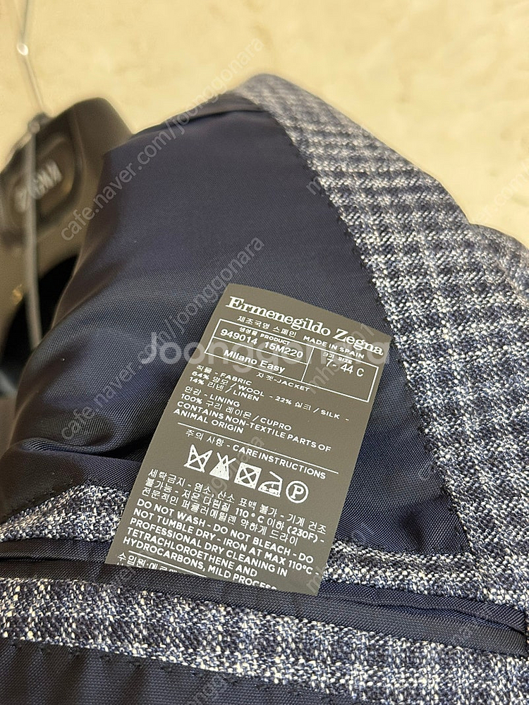제냐 / 테일러드 밀라노핏 체크 패턴 블레이저 자켓 /...--8