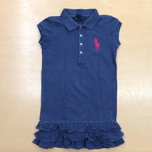 5T사이즈 폴로랄프로렌 빅포니 카라반팔원피스 정품 네이비색 키즈