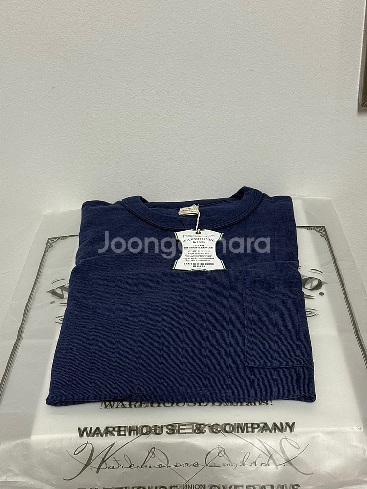 웨어하우스 4601 천축 반팔티셔츠 포켓반팔티셔츠 네이...--0