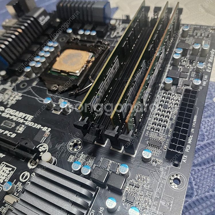 cpu+보드+램 인텔 2500 보드+기가바이드 p67--1