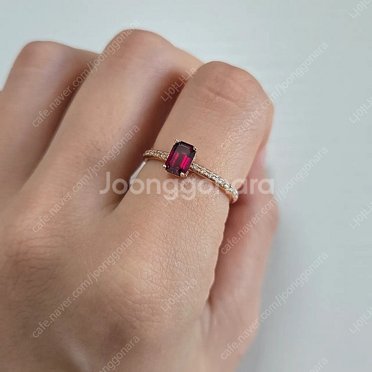 천연 루비 다이아몬드 14k 반지--2