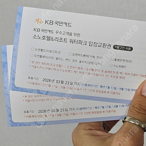KB국민카드 로블 워터파크 입장권 2장 (4인 이용 가능)