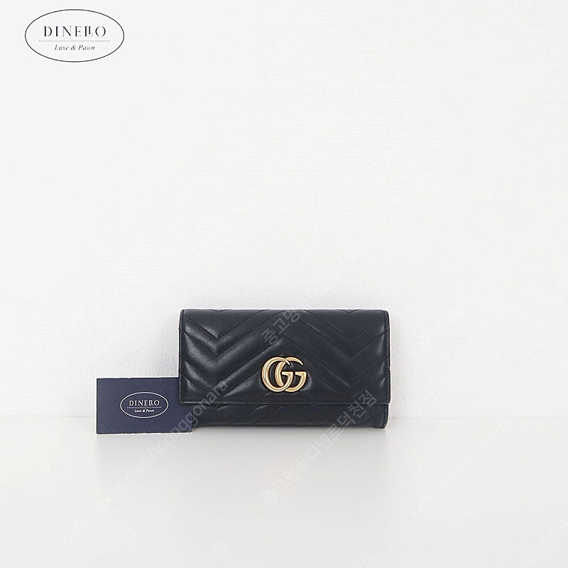 [부산중고명품 디넬로] 구찌 GUCCI 443436DTD1T 1000 블랙 가죽 콘티넨탈 장지갑