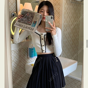 서쿠키 마소너리플리츠 스커트