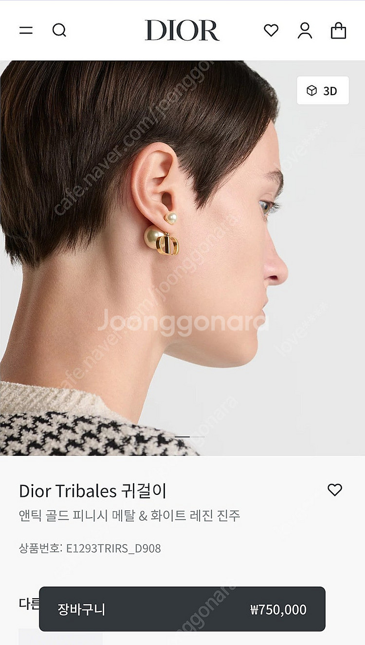 디올 트라이벌 귀걸이 (정품 풀셋트)--7