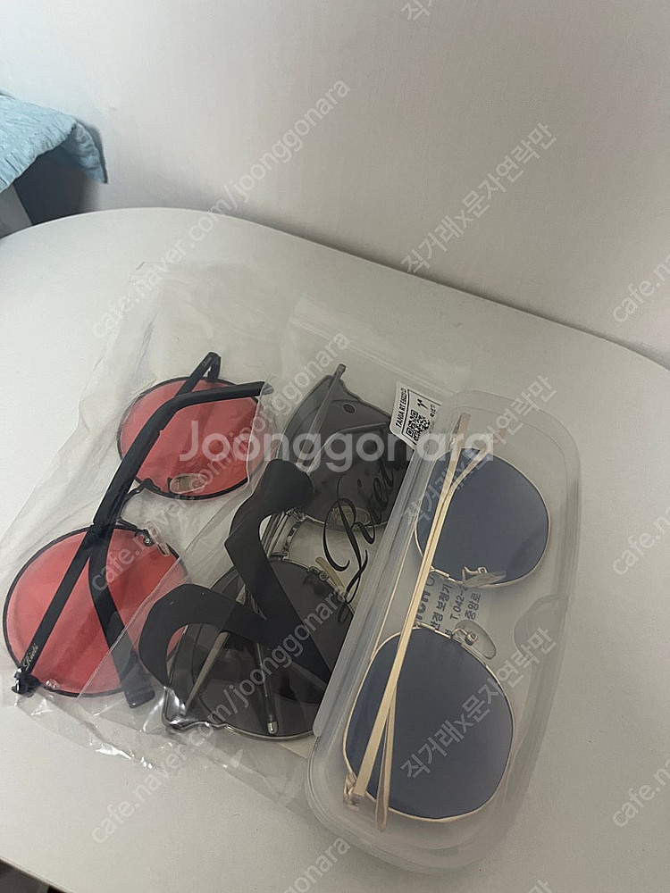 패션 선글라스 컬러 안경 3개 세트 그레이 블랙 그라데...--1