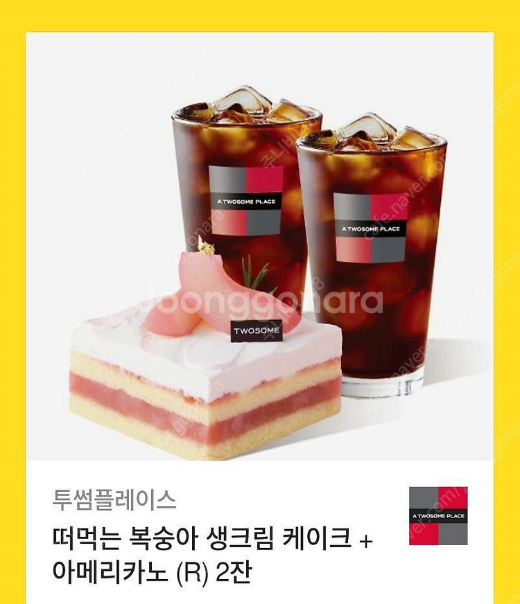 투썸플레이스 떠먹는 피치생+아메리카노2잔--0