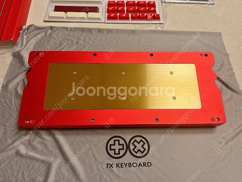 TX87 V2 TKL 레드 + GMK하몽키캡 커스텀키보...--1