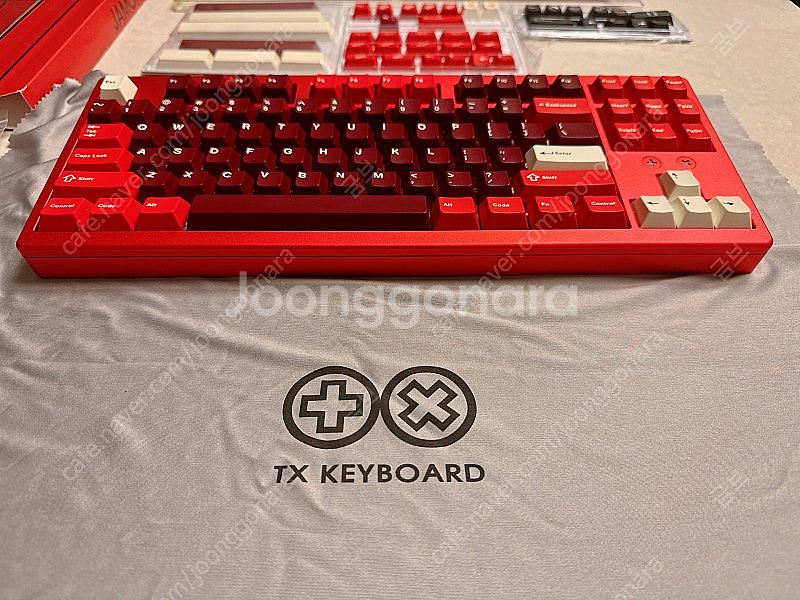 TX87 V2 TKL 레드 + GMK하몽키캡 커스텀키보...--2