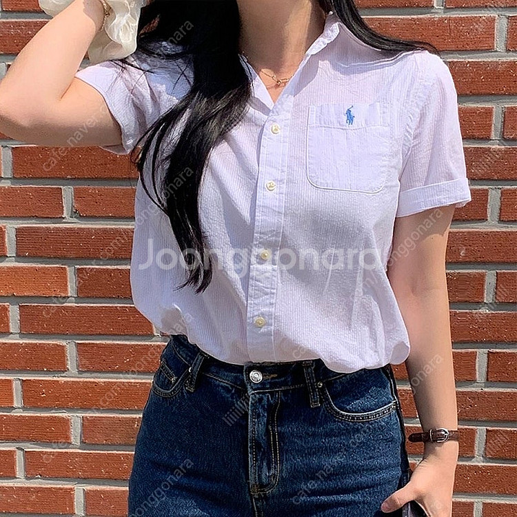 폴로 보이즈 반팔 셔츠 시어서커 화이트 XL 새상품--0