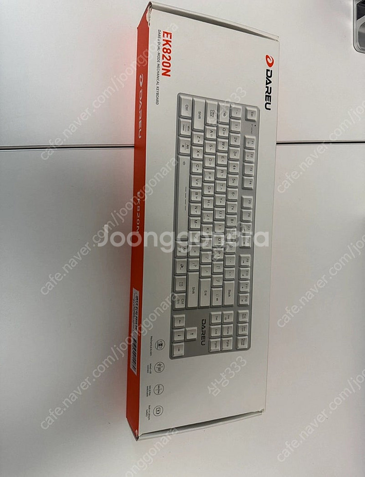 다얼유 EK820N 화이트 기계식 적축 키보드 블루투스...--0