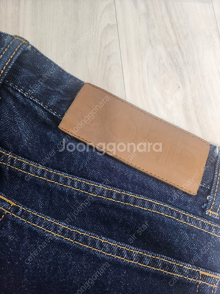 솔리드옴므 인디고블루(진청) 크롭 데님--8