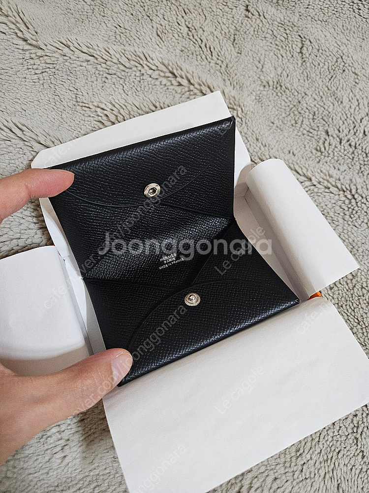 에르메스 칼비 카드홀더 카드지갑 누아 블랙 팝니다--2