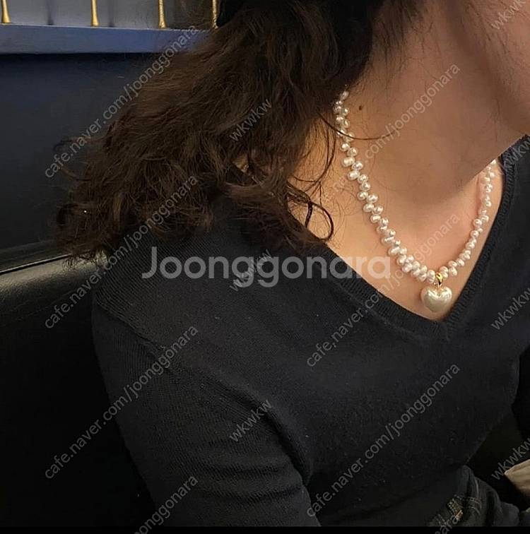 (미개봉) more jude 모어쥬드 하트 펄 목걸이--5
