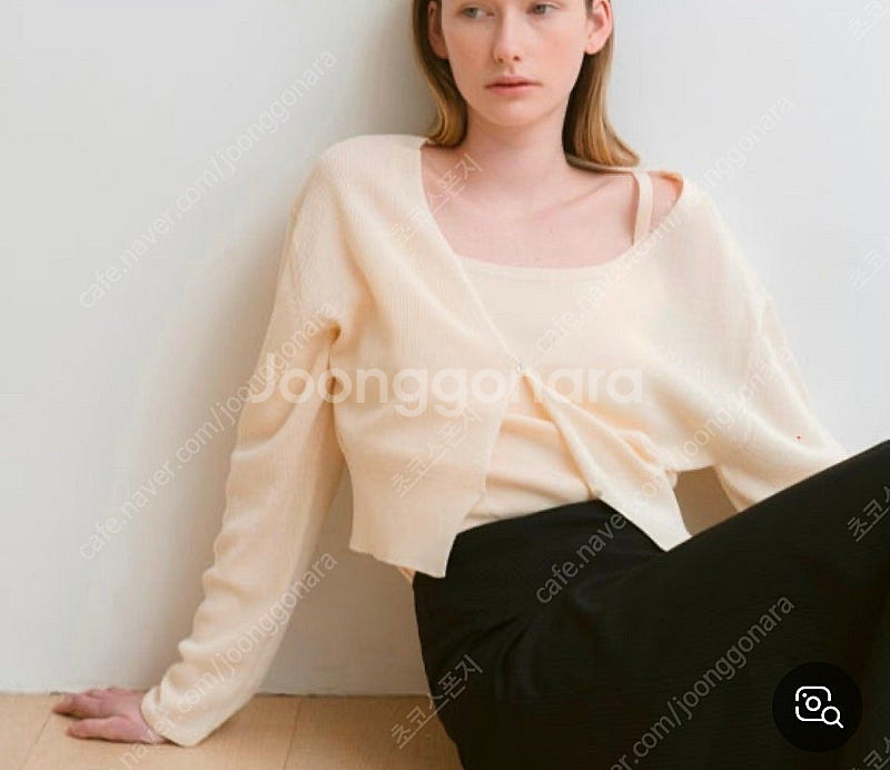유메르 뮬르 린넨 가디건 새상품 크림베이지--0